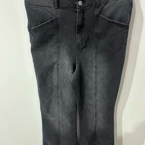 Tinseltown Size 13 Charcoal High Rise distressed Flare  Jeans